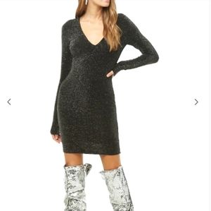 Metallic knit sheath dress